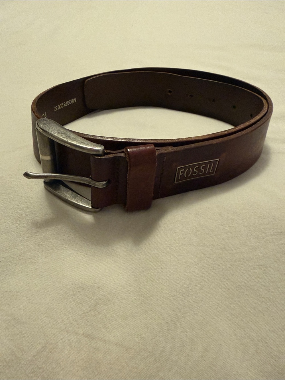 Mens Fossil Genuine Brown Leather Belt 32